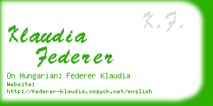 klaudia federer business card